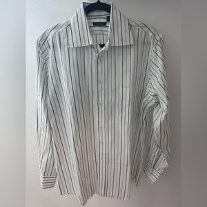 Burberry‎ London Long Sleeve Striped Button Up Size 15R